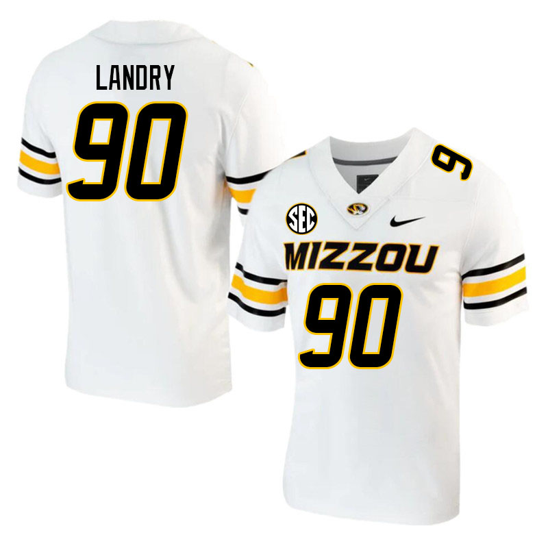 Men-Youth #90 Josh Landry Missouri Tigers College 2023 Football Stitched Jerseys Sale-White